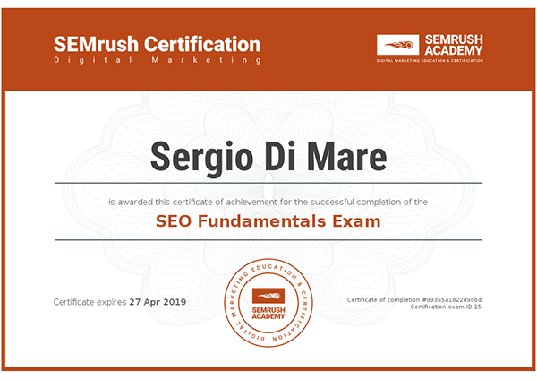 semrush certificazione seo fundamentals