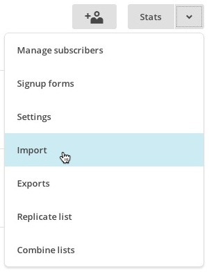 Mailchimp importare contatti