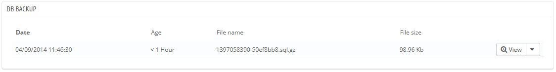 gestione backup prestashop