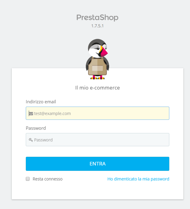 login prestashop