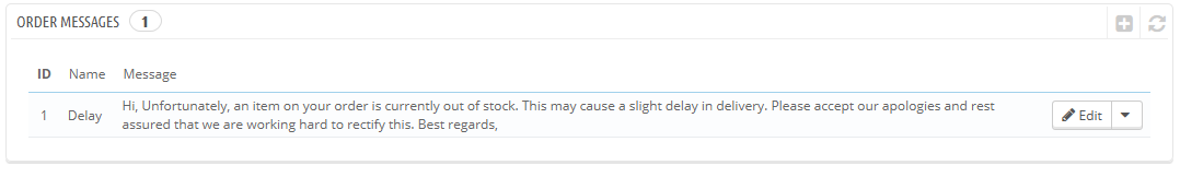 messaggi ordine prestashop