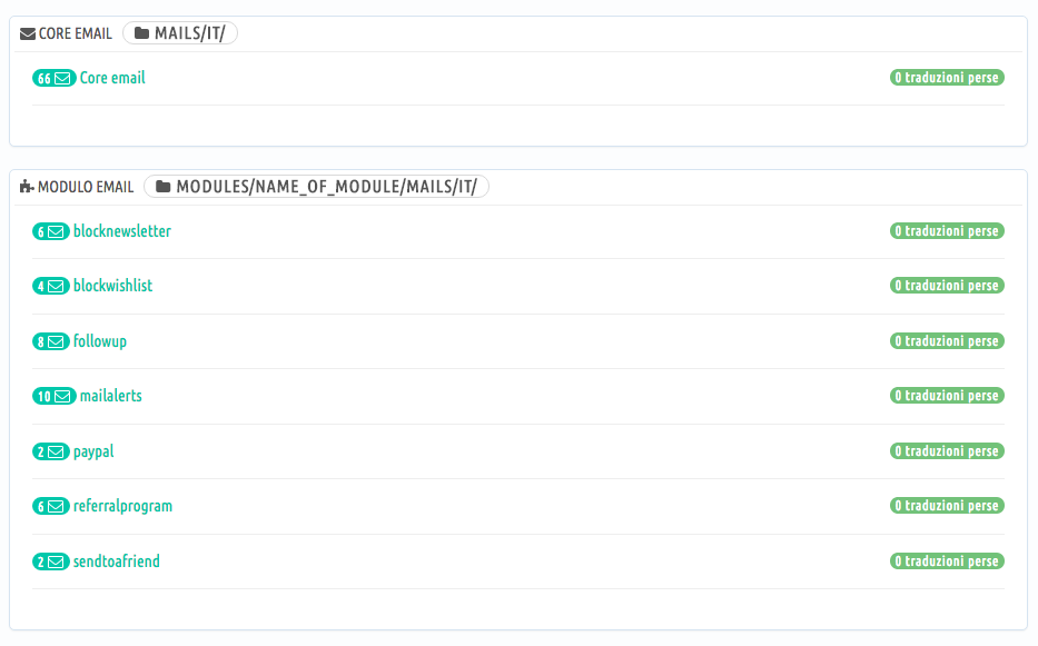 traduzione email moduli prestashop