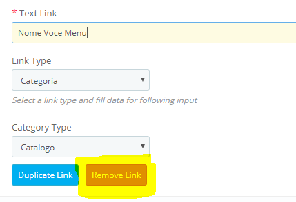 leo megamenu configurazione widget block links cancella voce menu