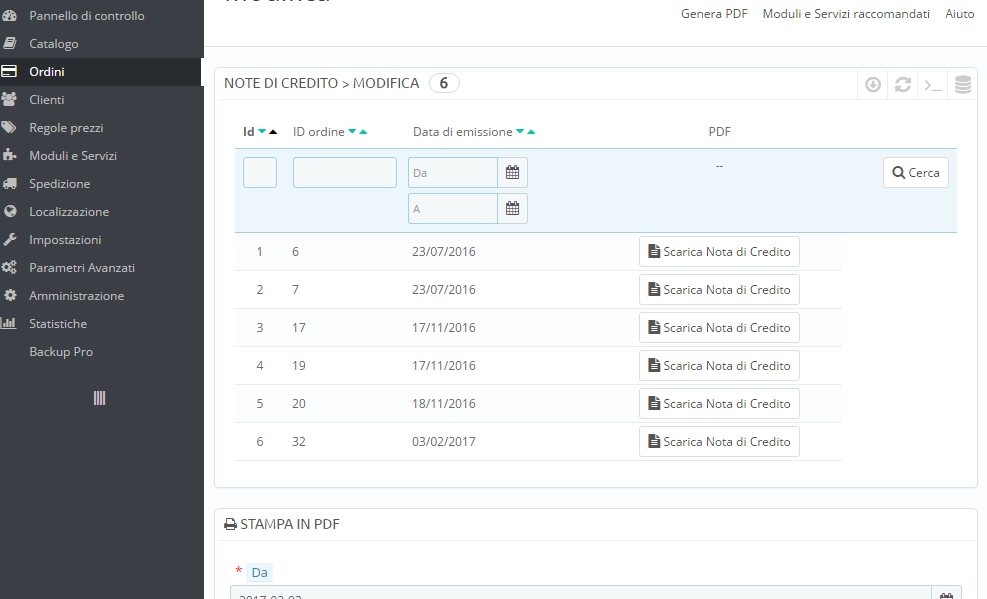 note di credito amministrazione