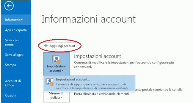 configurare posta outlook2013 - step 1