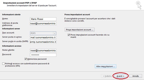 configurare posta outlook2013 - step 4