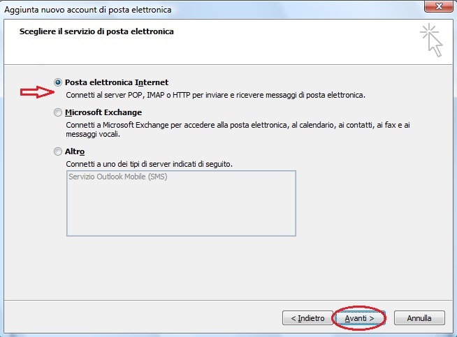 configurazione posta Outlook 2007 - Step 3