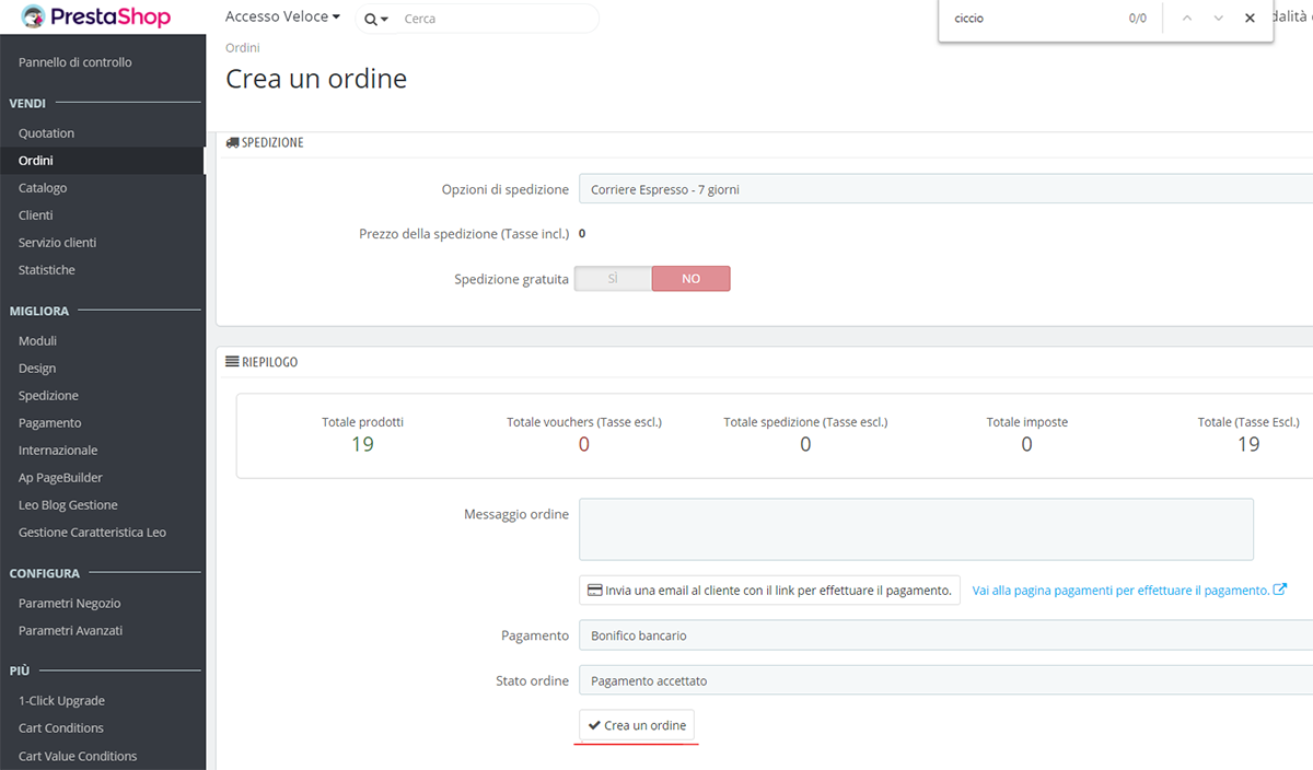 prestashop ordine da carrello abbandonato 3