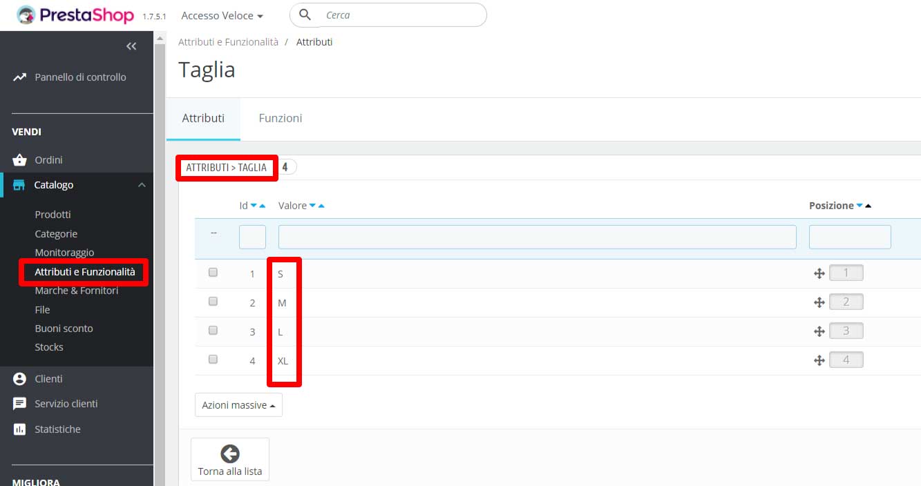 attributi e funzionalita in prestashop 1